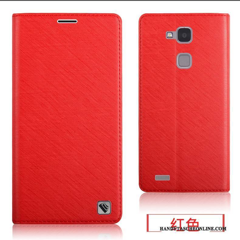 Hülle Huawei Ascend Mate 7 Schutz Handyhüllen Grau, Case Huawei Ascend Mate 7 Lederhülle