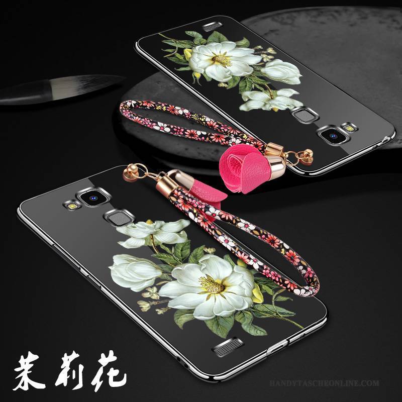 Hülle Huawei Ascend Mate 7 Schutz Handyhüllen Schwarz, Case Huawei Ascend Mate 7 Taschen Anti-sturz