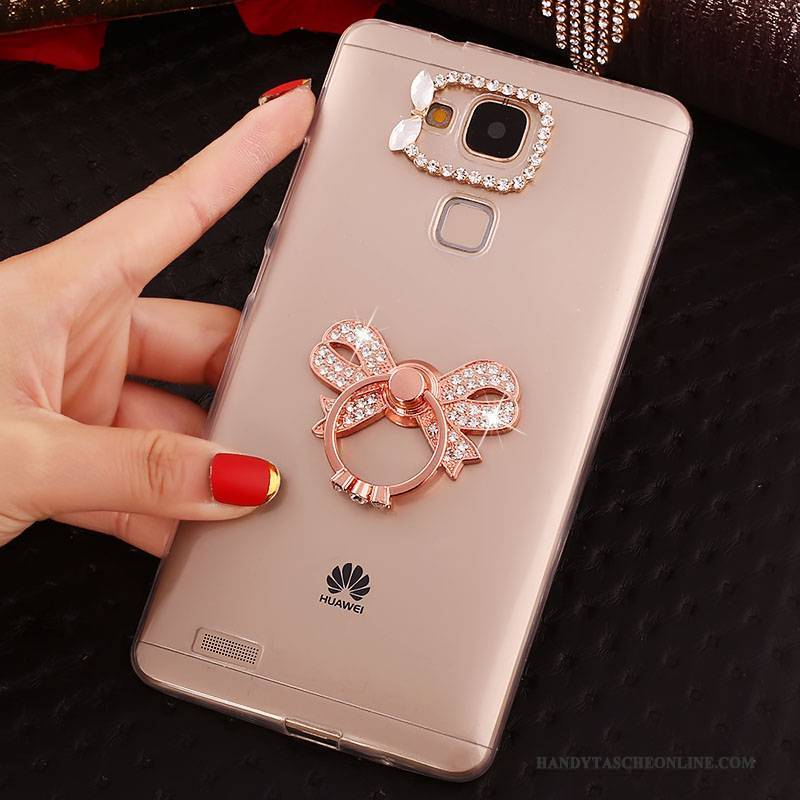 Hülle Huawei Ascend Mate 7 Schutz Transparent Rosa, Case Huawei Ascend Mate 7 Weiche