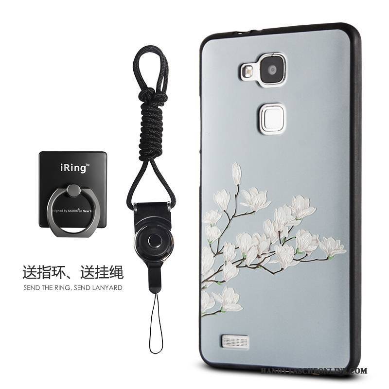 Hülle Huawei Ascend Mate 7 Silikon Anti-sturz Hellblau, Case Huawei Ascend Mate 7 Taschen Dreidimensional Frisch