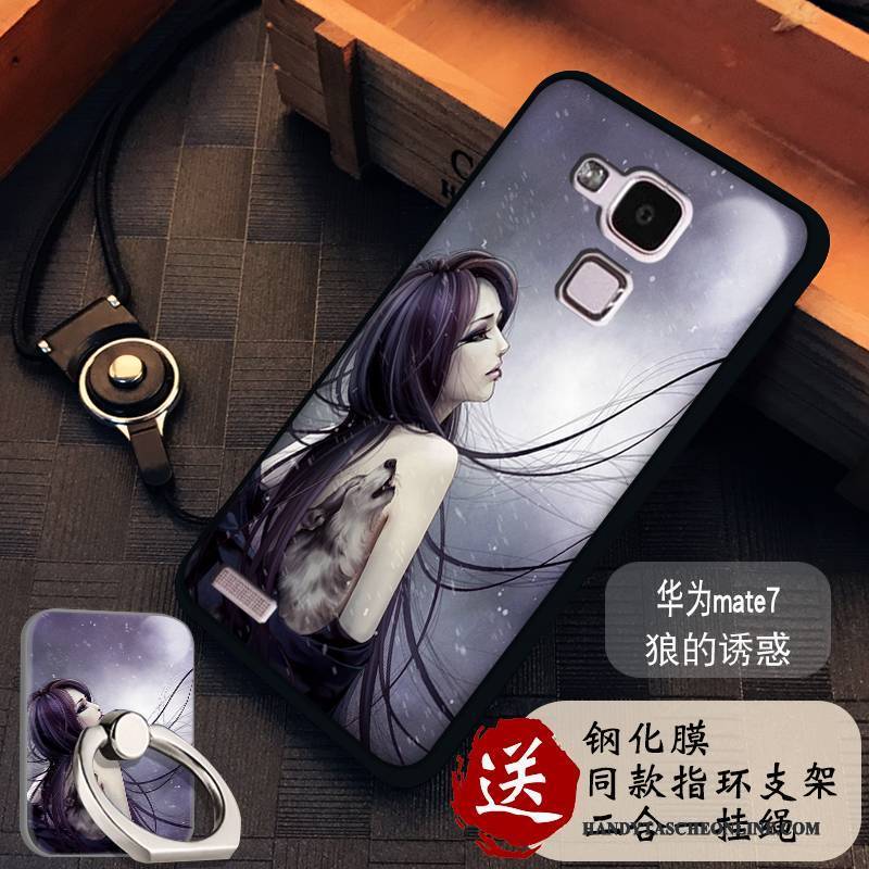 Hülle Huawei Ascend Mate 7 Silikon Handyhüllen Grün, Case Huawei Ascend Mate 7 Schutz Anti-sturz Lichtfarbe