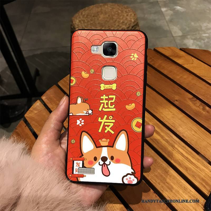 Hülle Huawei Ascend Mate 7 Weiche Hund Handyhüllen, Case Huawei Ascend Mate 7 Kreativ Nette Festlich