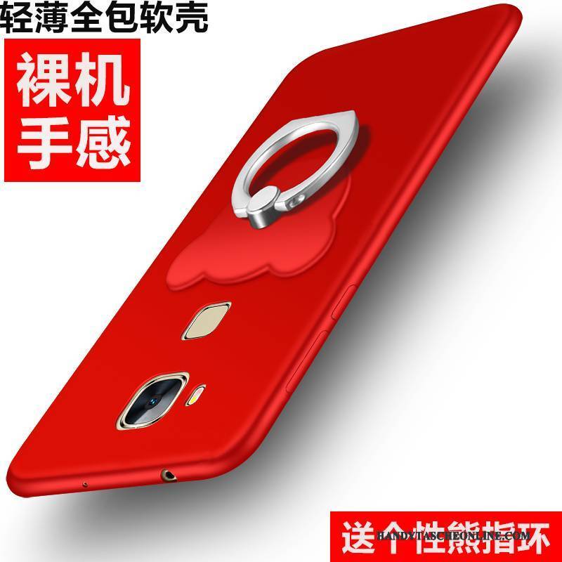 Hülle Huawei Ascend Mate 7 Weiche Leicht Neu, Case Huawei Ascend Mate 7 Taschen Rot Nubuck