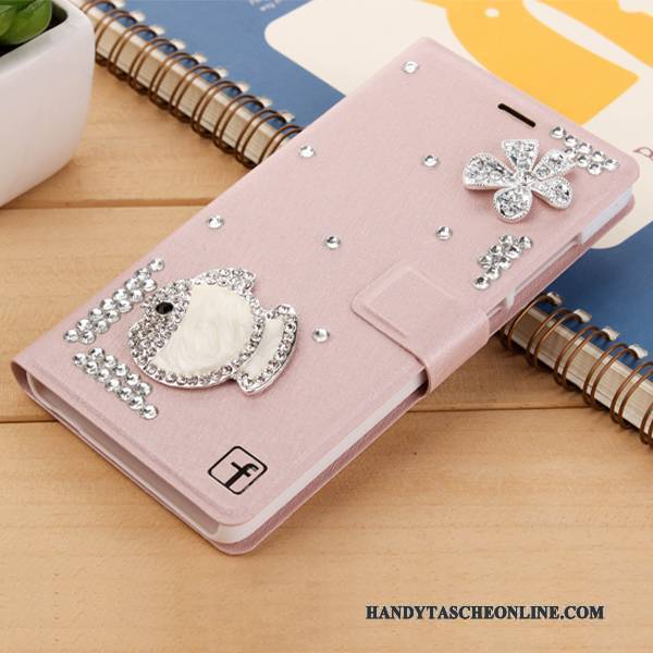 Hülle Huawei G7 Plus Folio Weiß Handyhüllen, Case Huawei G7 Plus Strass