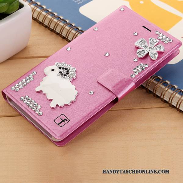 Hülle Huawei G7 Plus Folio Weiß Handyhüllen, Case Huawei G7 Plus Strass