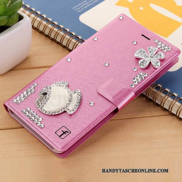 Hülle Huawei G7 Plus Folio Weiß Handyhüllen, Case Huawei G7 Plus Strass