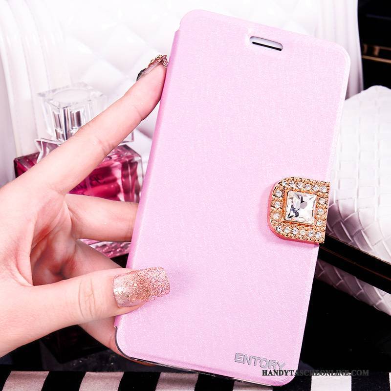 Hülle Huawei G7 Plus Lederhülle Handyhüllen Rosa, Case Huawei G7 Plus Neu