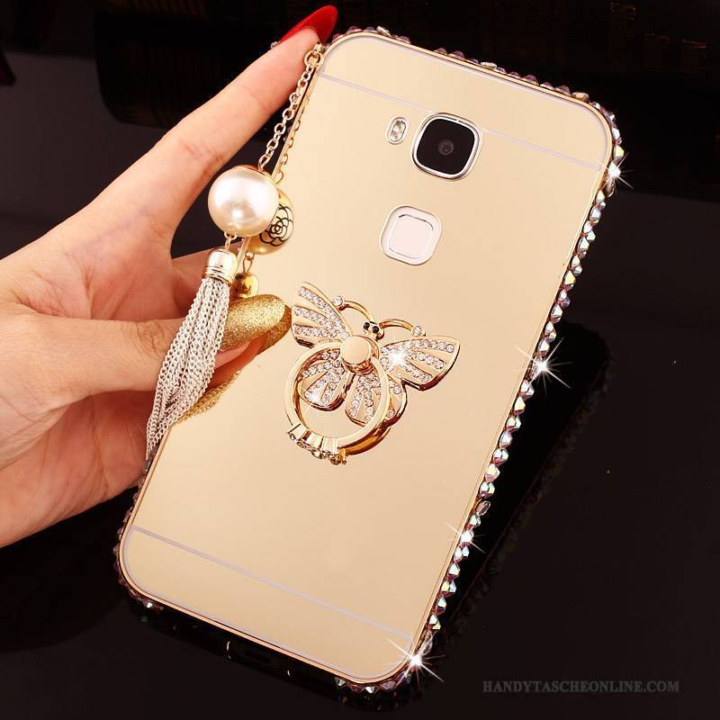 Hülle Huawei G7 Plus Metall Gold Grenze, Case Huawei G7 Plus Schutz Handyhüllen