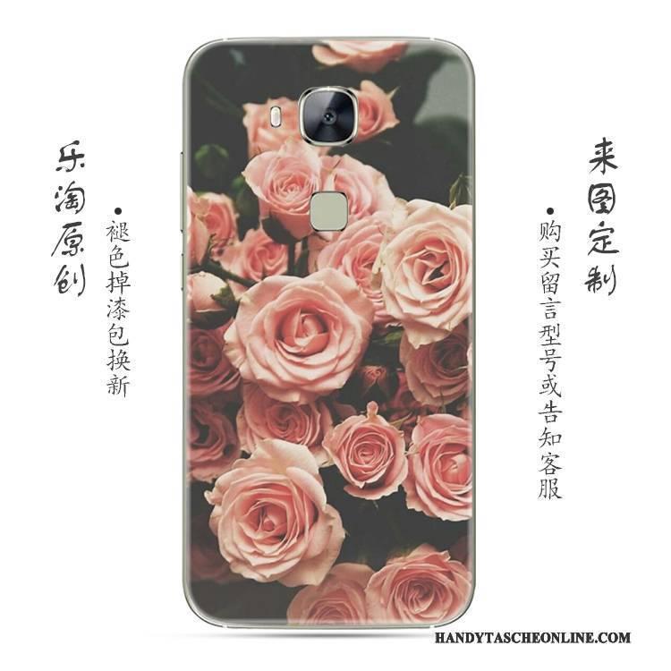 Hülle Huawei G7 Plus Silikon Blumen Handyhüllen, Case Huawei G7 Plus Weiche Rosa Rose