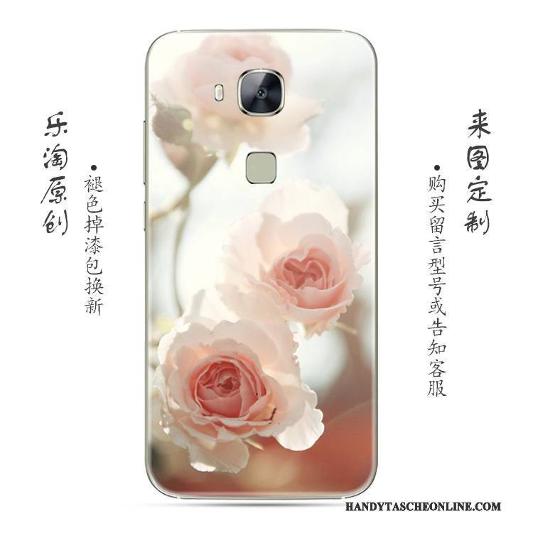 Hülle Huawei G7 Plus Silikon Blumen Handyhüllen, Case Huawei G7 Plus Weiche Rosa Rose