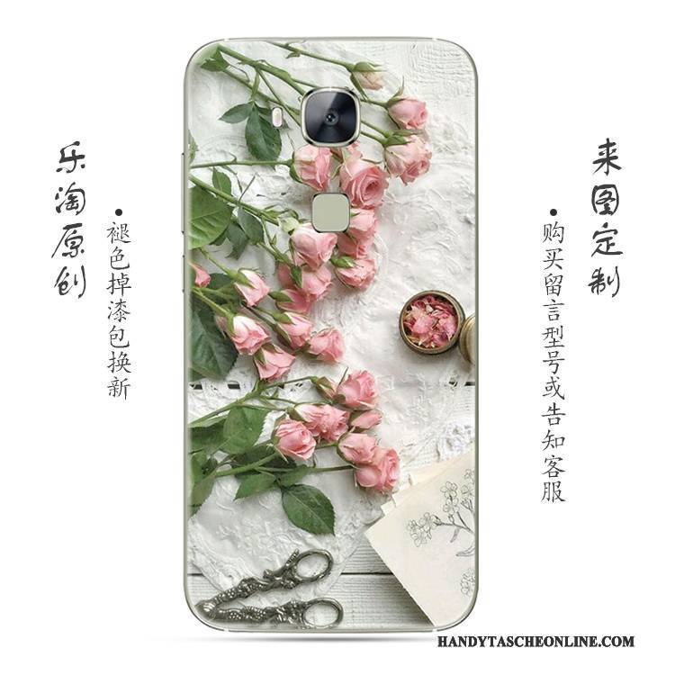 Hülle Huawei G7 Plus Silikon Blumen Handyhüllen, Case Huawei G7 Plus Weiche Rosa Rose