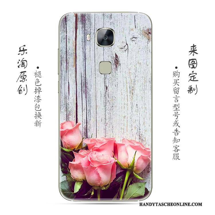 Hülle Huawei G7 Plus Silikon Blumen Handyhüllen, Case Huawei G7 Plus Weiche Rosa Rose