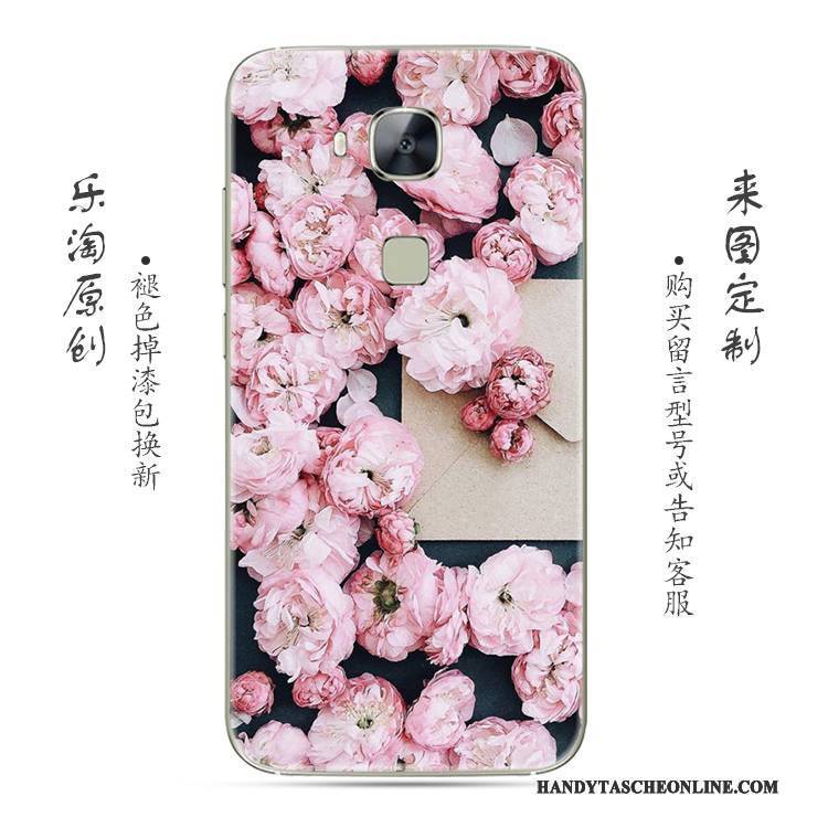 Hülle Huawei G7 Plus Silikon Blumen Handyhüllen, Case Huawei G7 Plus Weiche Rosa Rose