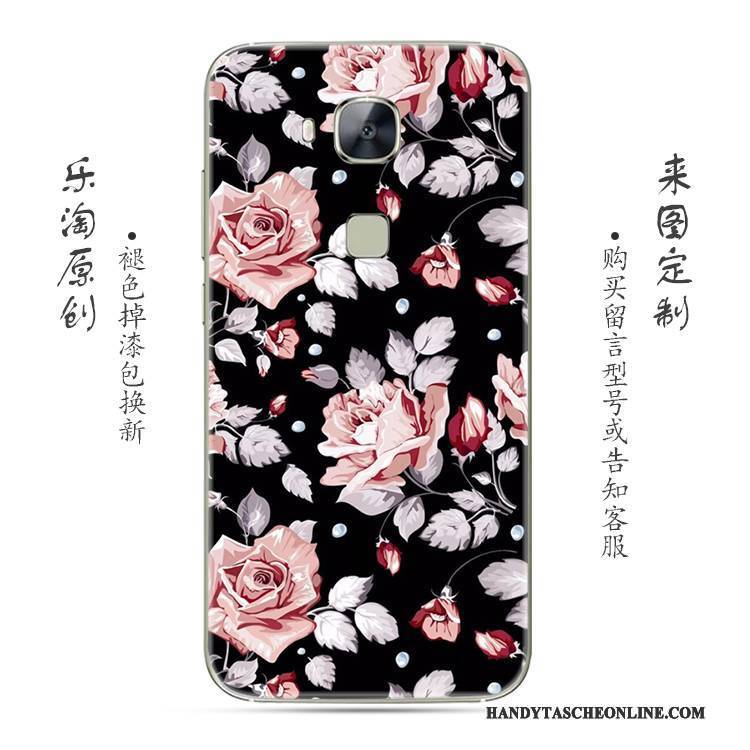 Hülle Huawei G7 Plus Silikon Blumen Handyhüllen, Case Huawei G7 Plus Weiche Rosa Rose