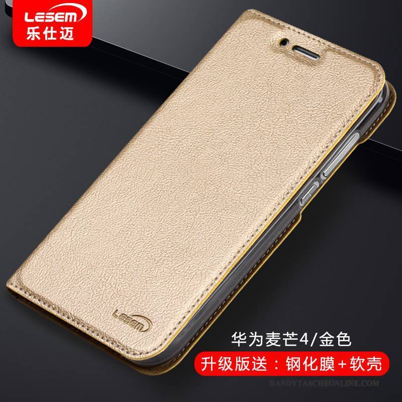 Hülle Huawei G7 Plus Silikon Gold Handyhüllen, Case Huawei G7 Plus Lederhülle