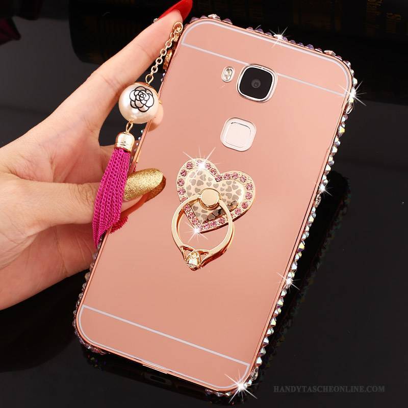 Hülle Huawei G7 Plus Strass Handyhüllen Anti-sturz, Case Huawei G7 Plus Metall Schwer Grenze