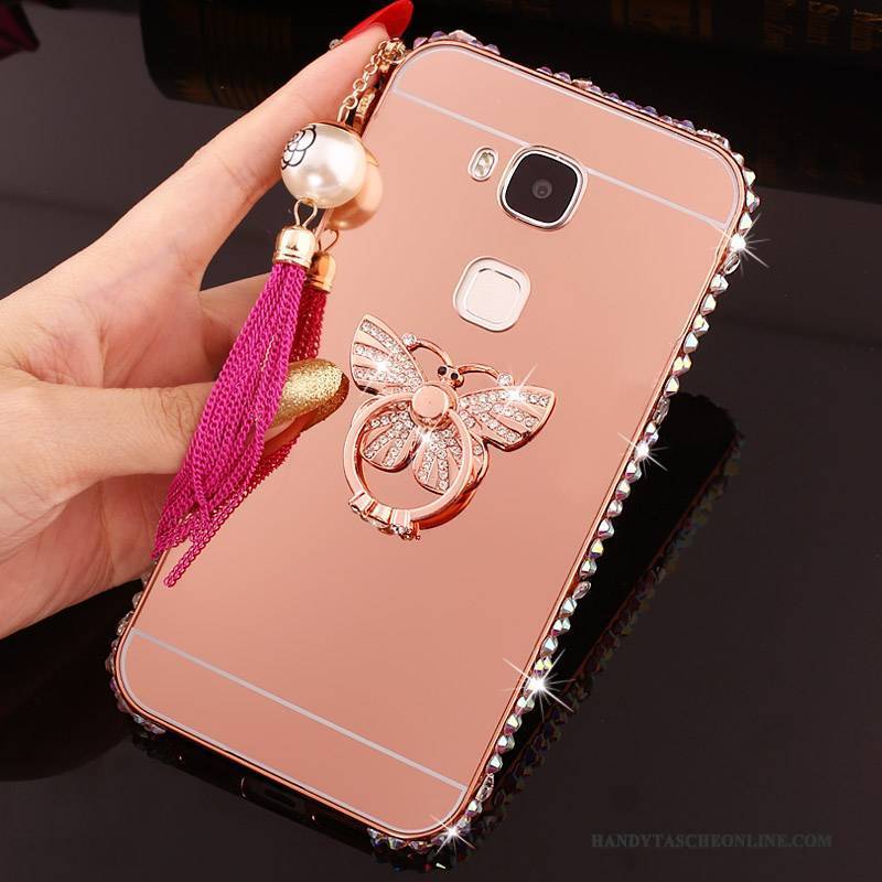 Hülle Huawei G7 Plus Strass Handyhüllen Anti-sturz, Case Huawei G7 Plus Metall Schwer Grenze