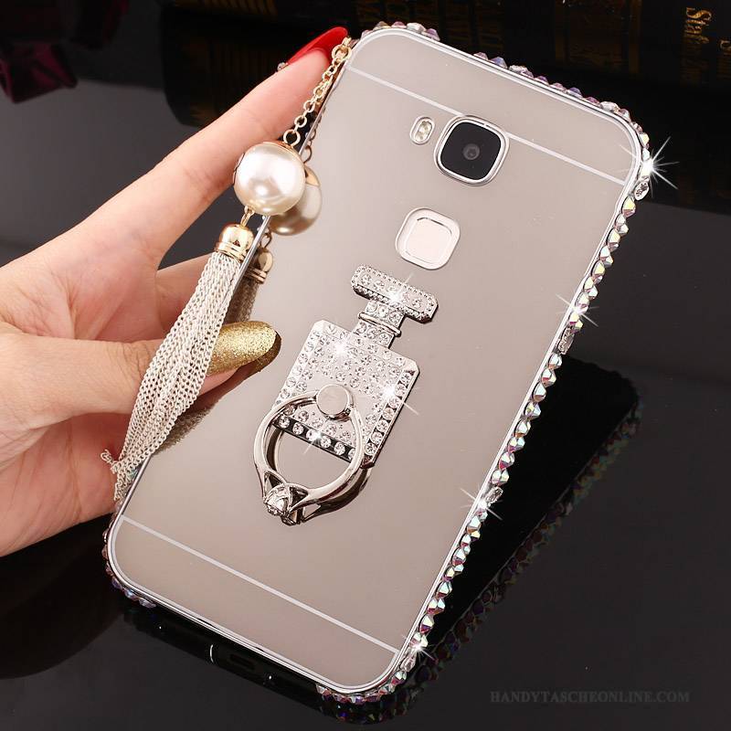 Hülle Huawei G7 Plus Strass Handyhüllen Anti-sturz, Case Huawei G7 Plus Metall Schwer Grenze