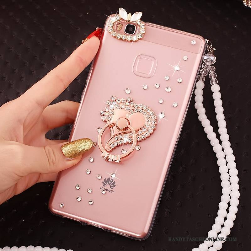 Hülle Huawei G9 Lite Strass Handyhüllen Gold, Case Huawei G9 Lite Weiche Anti-sturz Jugend