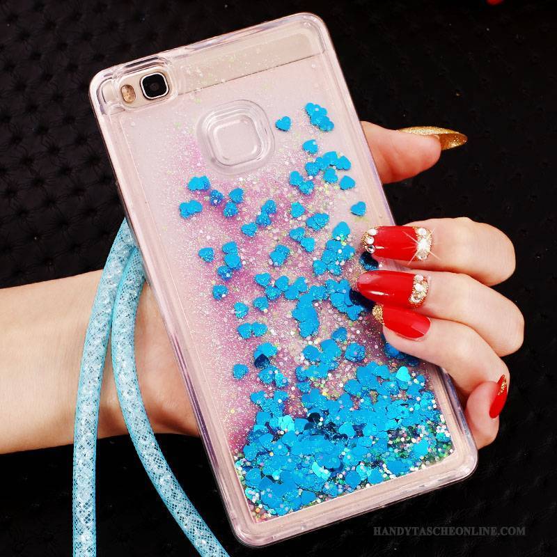 Hülle Huawei G9 Lite Strass Handyhüllen Hängender Hals, Case Huawei G9 Lite Schutz Jugend Rosa