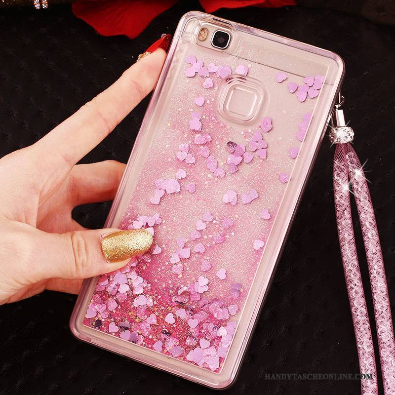 Hülle Huawei G9 Lite Strass Handyhüllen Hängender Hals, Case Huawei G9 Lite Schutz Jugend Rosa