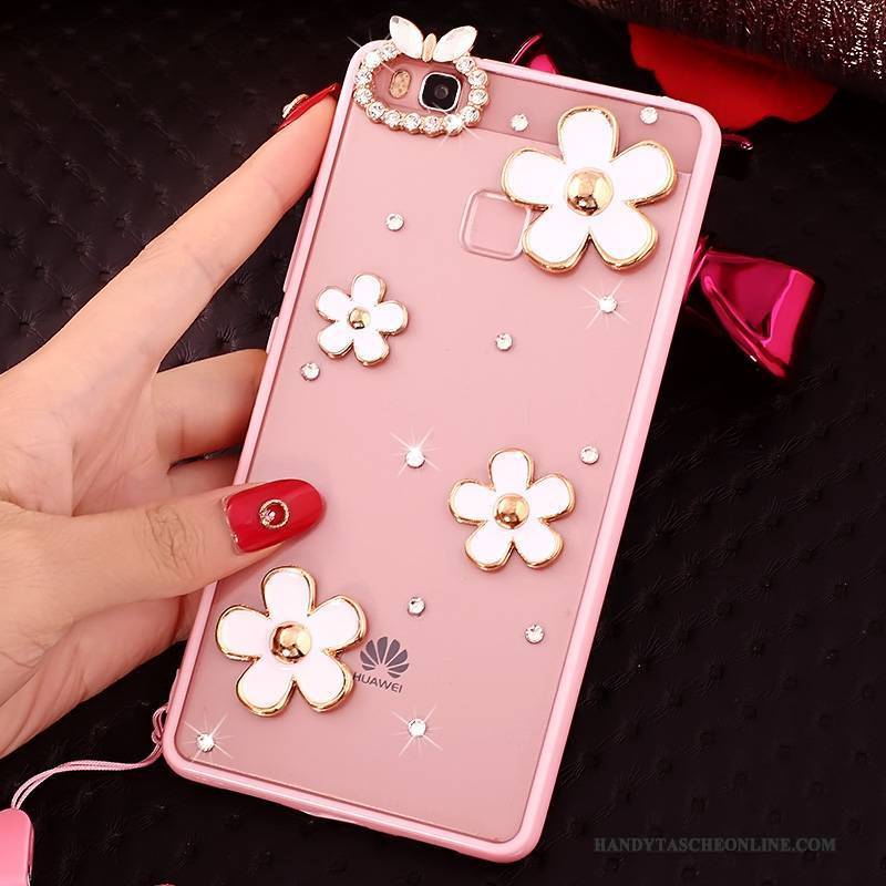 Hülle Huawei G9 Lite Strass Jugend Rosa, Case Huawei G9 Lite Weiche Handyhüllen Trend