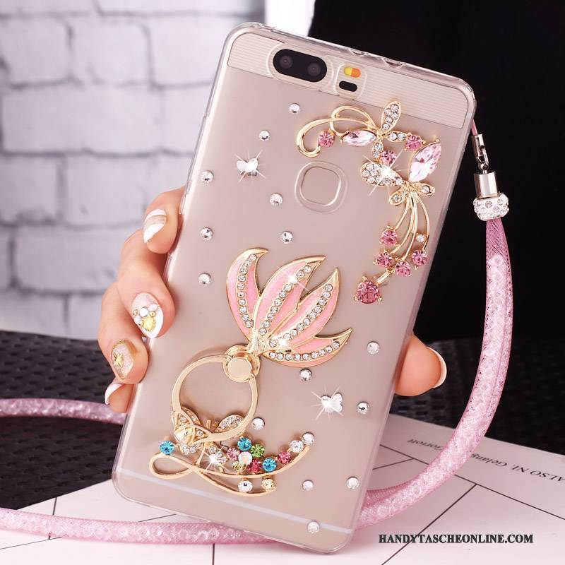 Hülle Huawei G9 Lite Strass Rosa Jugend, Case Huawei G9 Lite Schutz Anti-sturz Ring