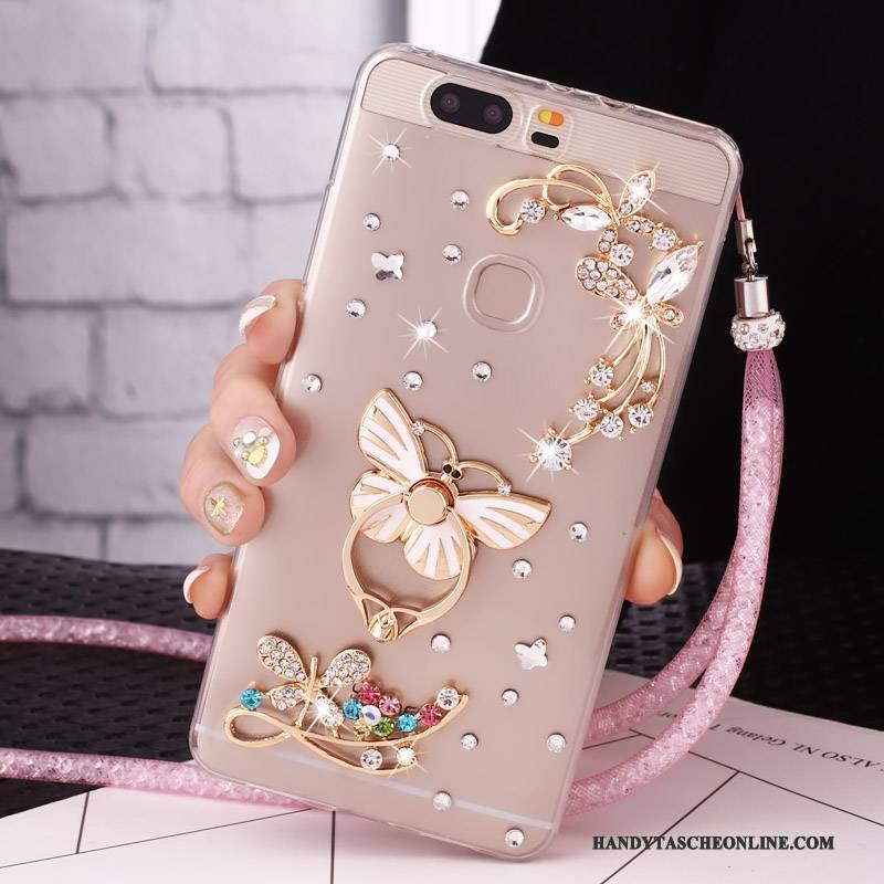 Hülle Huawei G9 Lite Strass Rosa Jugend, Case Huawei G9 Lite Schutz Anti-sturz Ring