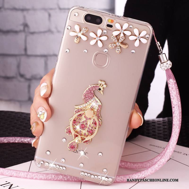 Hülle Huawei G9 Lite Strass Rosa Jugend, Case Huawei G9 Lite Schutz Anti-sturz Ring