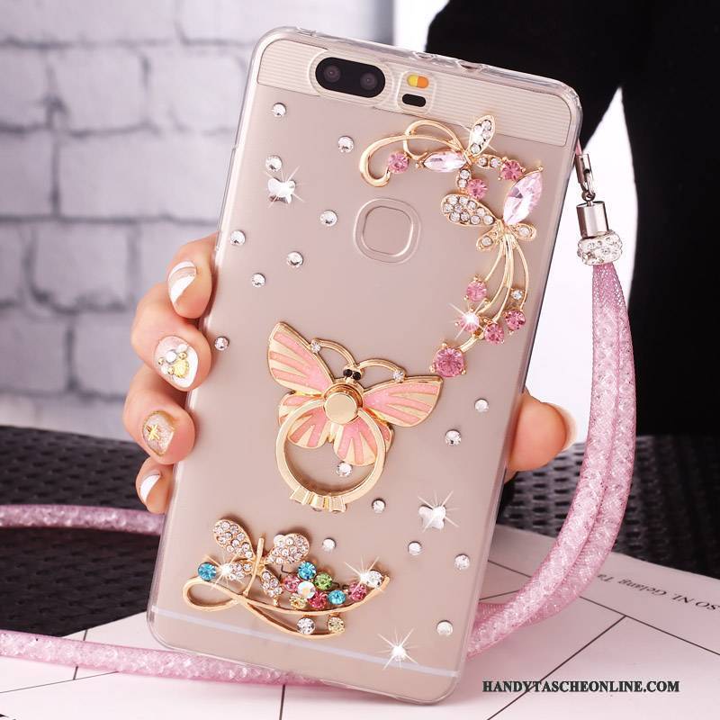 Hülle Huawei G9 Lite Strass Rosa Jugend, Case Huawei G9 Lite Schutz Anti-sturz Ring