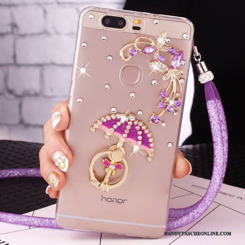 Hülle Huawei G9 Lite Strass Rosa Jugend, Case Huawei G9 Lite Schutz Anti-sturz Ring