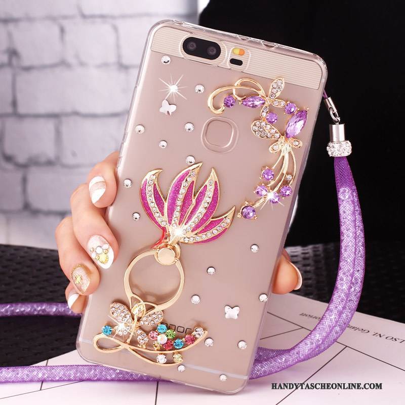 Hülle Huawei G9 Lite Strass Rosa Jugend, Case Huawei G9 Lite Schutz Anti-sturz Ring