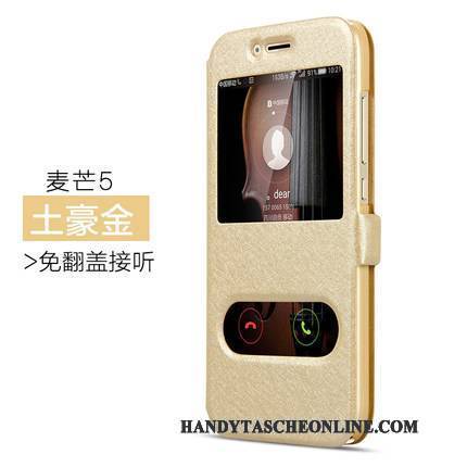 Hülle Huawei G9 Plus Folio Gold Handyhüllen, Case Huawei G9 Plus Lederhülle Anti-sturz