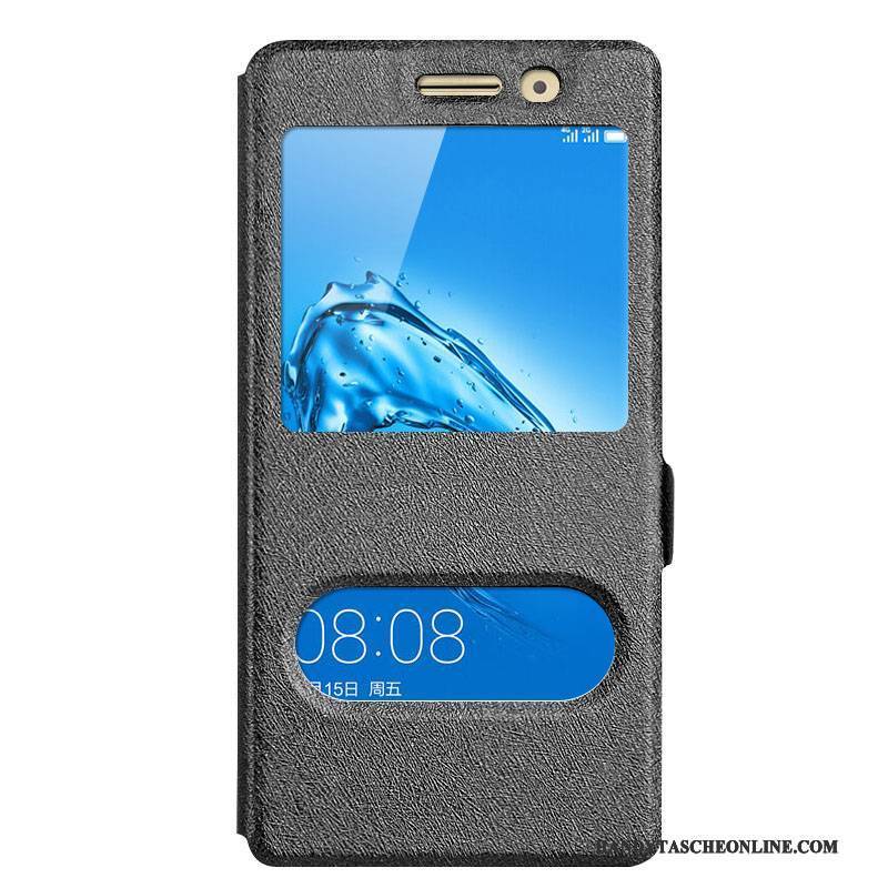 Hülle Huawei G9 Plus Halterung Handyhüllen Fenster Öffnen, Case Huawei G9 Plus Folio Blau