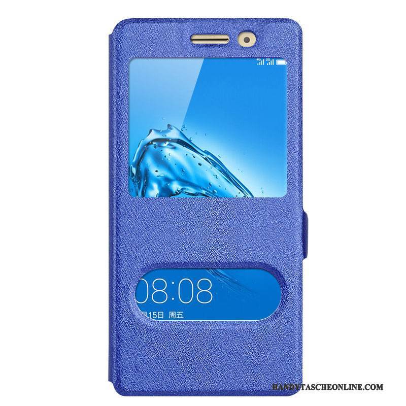 Hülle Huawei G9 Plus Halterung Handyhüllen Fenster Öffnen, Case Huawei G9 Plus Folio Blau