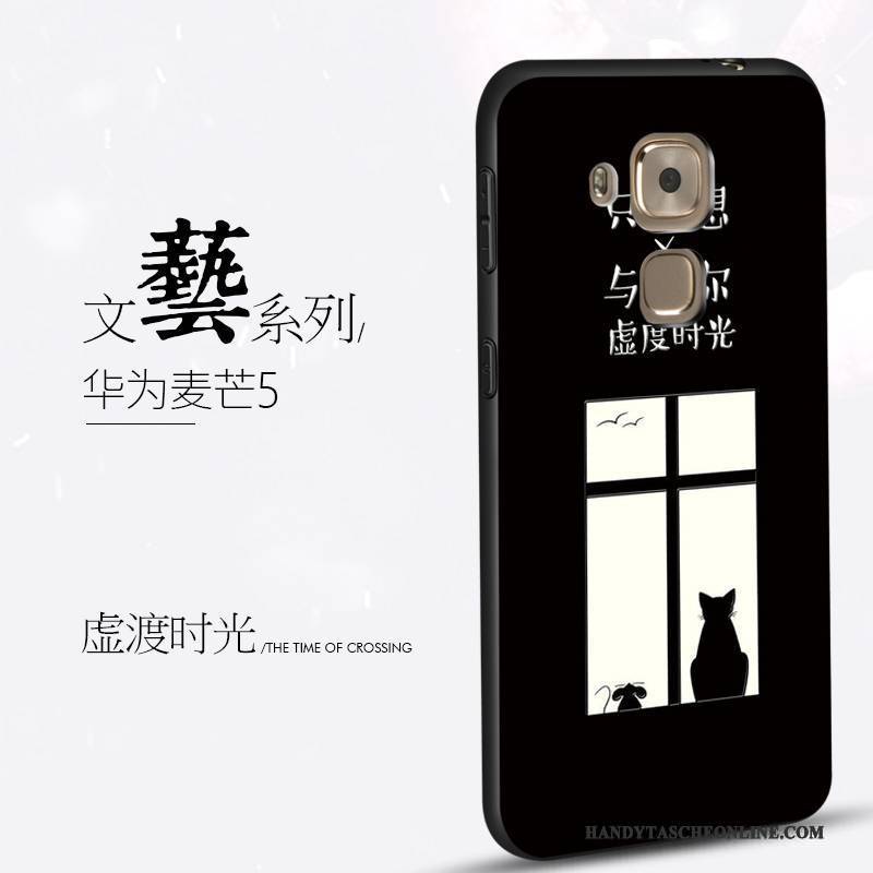 Hülle Huawei G9 Plus Kreativ Schwarz Trend, Case Huawei G9 Plus Silikon Persönlichkeit Handyhüllen