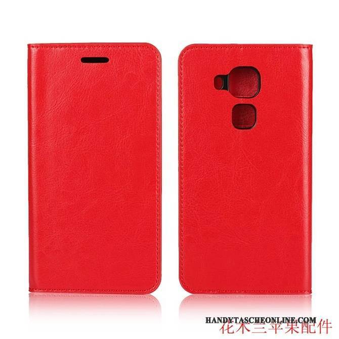 Hülle Huawei G9 Plus Leder Rot Anti-sturz, Case Huawei G9 Plus Folio Handyhüllen