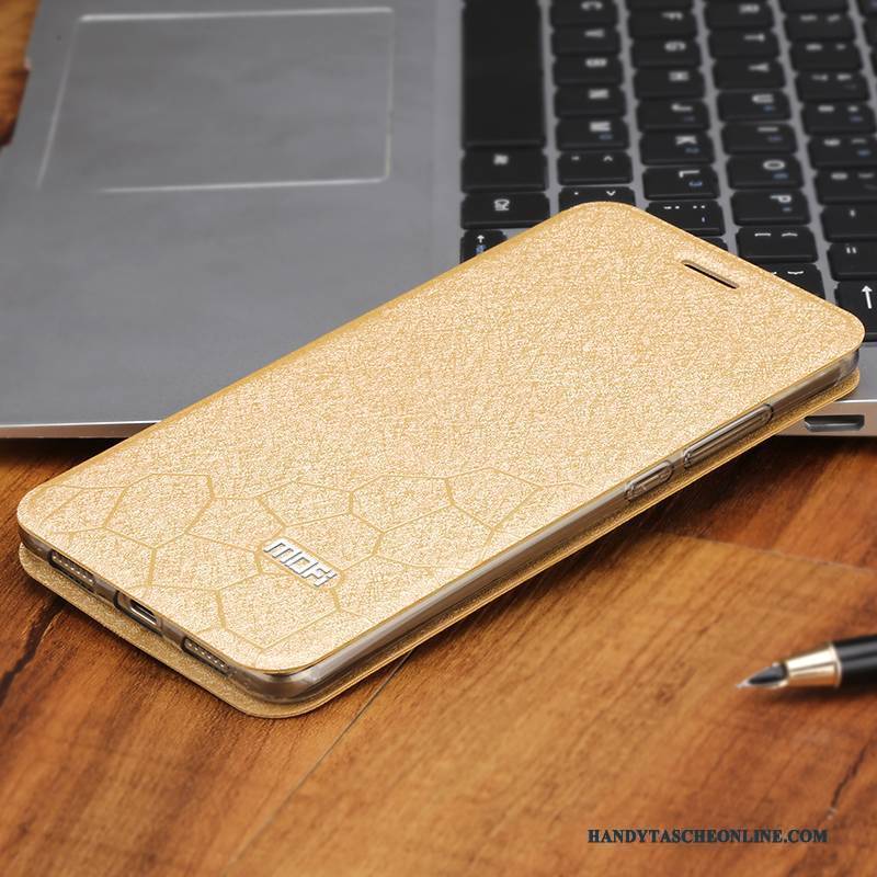 Hülle Huawei G9 Plus Lederhülle Anti-sturz Gold, Case Huawei G9 Plus Folio Handyhüllen