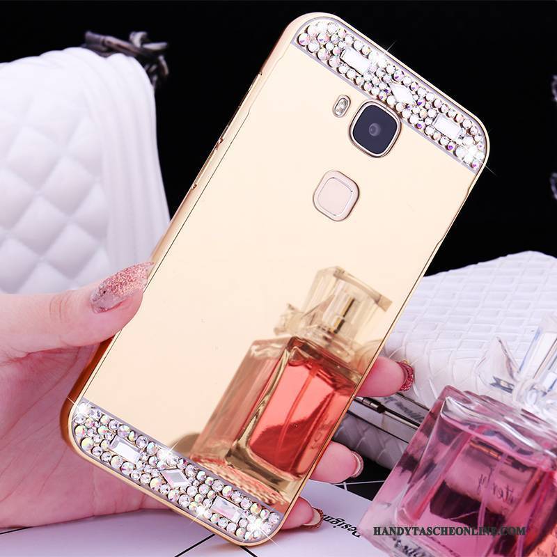 Hülle Huawei G9 Plus Metall Grenze Rosegold, Case Huawei G9 Plus