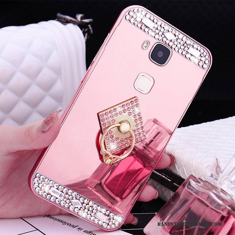 Hülle Huawei G9 Plus Metall Grenze Rosegold, Case Huawei G9 Plus