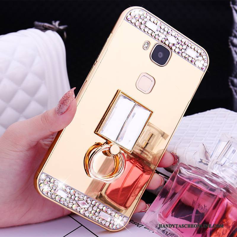 Hülle Huawei G9 Plus Metall Grenze Rosegold, Case Huawei G9 Plus