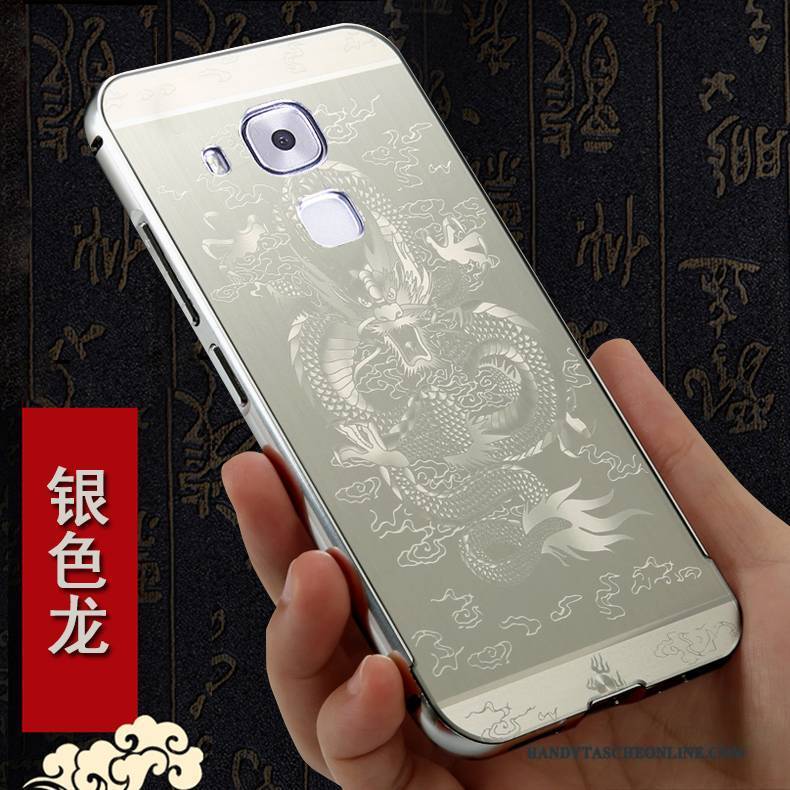 Hülle Huawei G9 Plus Metall Handyhüllen Silber, Case Huawei G9 Plus Taschen Anti-sturz Grenze