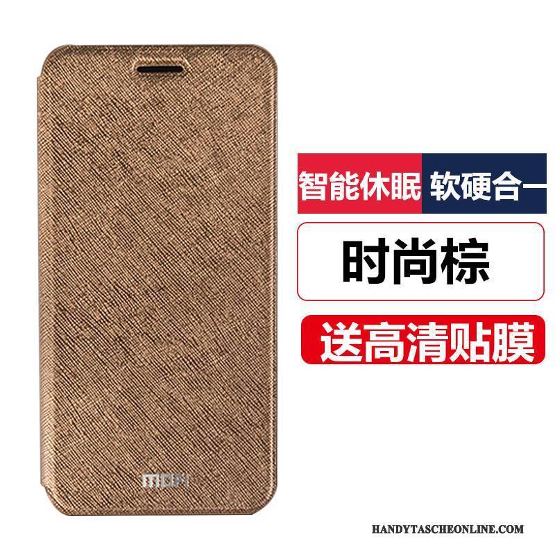 Hülle Huawei G9 Plus Schutz Handyhüllen Anti-sturz, Case Huawei G9 Plus Lederhülle Hängende Verzierungen Gold