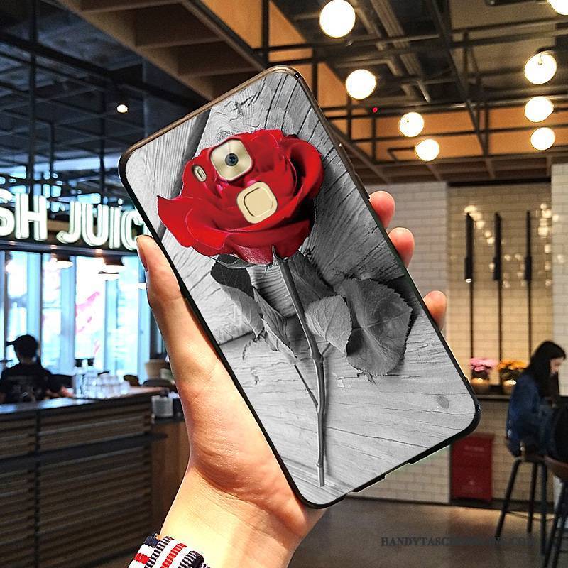 Hülle Huawei G9 Plus Schutz Kunst Rot, Case Huawei G9 Plus Prägung Handyhüllen Anti-sturz