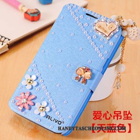 Hülle Huawei G9 Plus Strass Anti-sturz Trend, Case Huawei G9 Plus Schutz Handyhüllen Hellblau