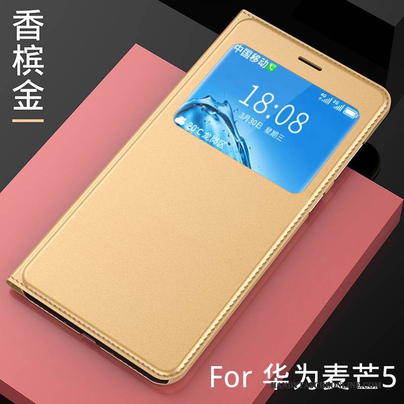 Hülle Huawei G9 Plus Taschen Handyhüllen Trend, Case Huawei G9 Plus Lederhülle Anti-sturz Gold