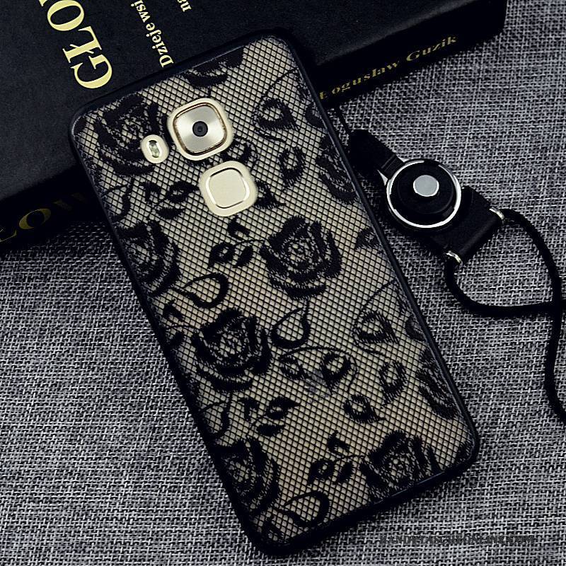 Hülle Huawei G9 Plus Taschen Trend Schwarz, Case Huawei G9 Plus Silikon Hängende Verzierungen Handyhüllen