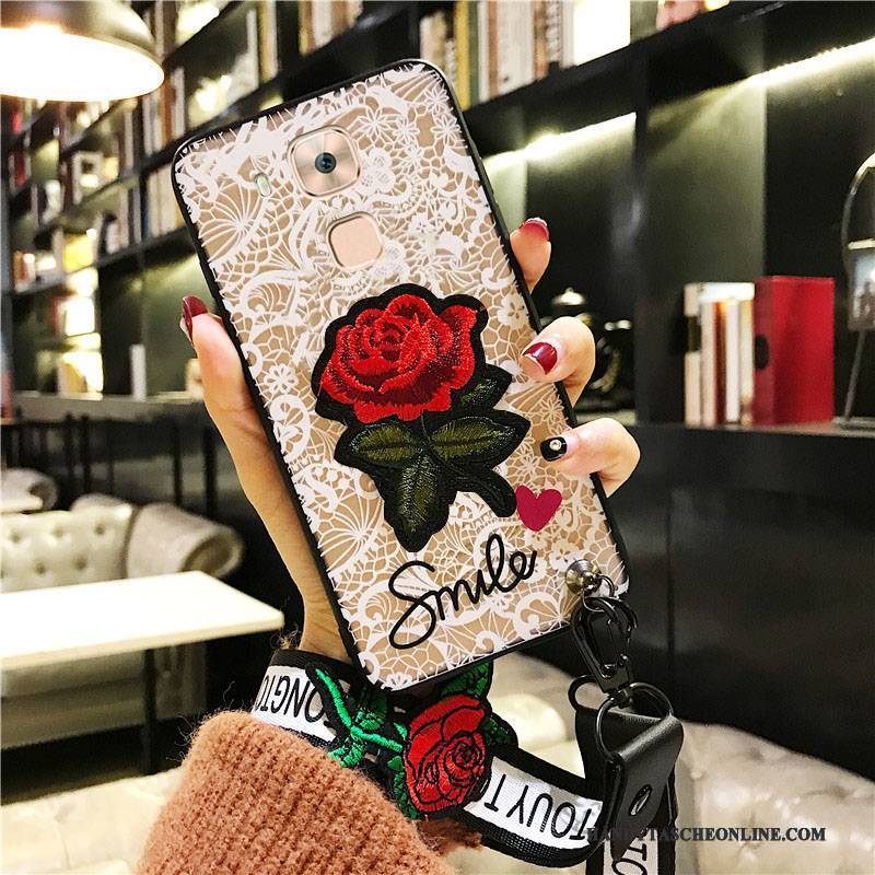 Hülle Huawei G9 Plus Weiche Anti-sturz Weiß, Case Huawei G9 Plus Silikon Trend Blumen