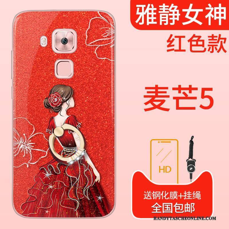 Hülle Huawei G9 Plus Weiche Handyhüllen Anti-sturz, Case Huawei G9 Plus Taschen Rot Trend