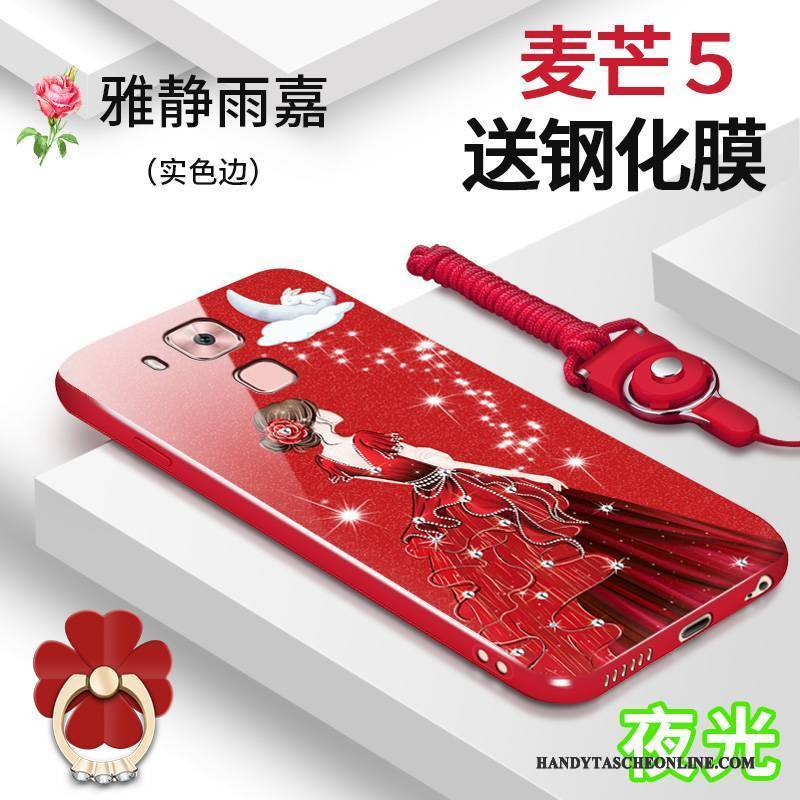 Hülle Huawei G9 Plus Weiche Handyhüllen Anti-sturz, Case Huawei G9 Plus Taschen Rot Trend